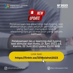 Update Info Pelaksanaan Tes E-learning Rekrutmen Petugas Pengolahan Data ST2023