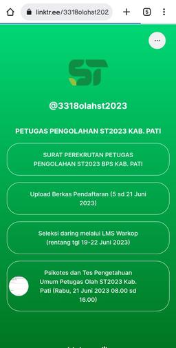 UPDATE PEREKRUTAN CALON PETUGAS PENGOLAHAN ST2023